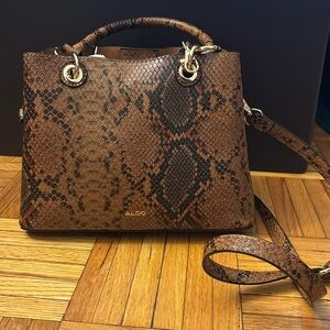Aldo Brown Snake Print Purse